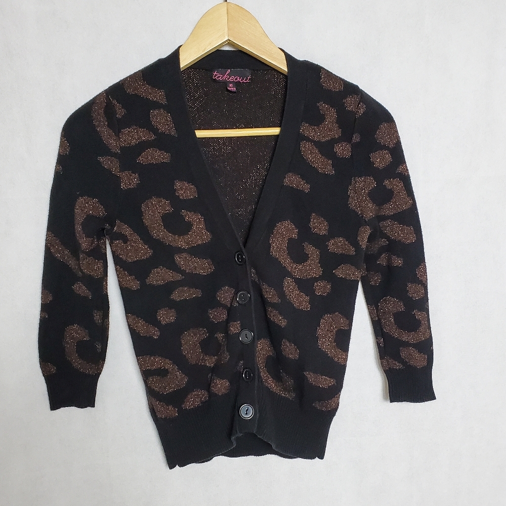 Black & Gold Leapord Sweater